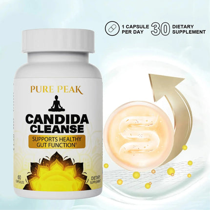 Candida Detox Supplement - Contains Caprylic Acid Probiotic Complex, for Candida Balance, Immunity, Gut Microbiota and Gut Healt