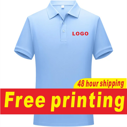 Summer Pure Cotton Short-Sleeved T-Shirt Polo Shirt for Men's and Women's Custom Printed Logo Embroidered Logo