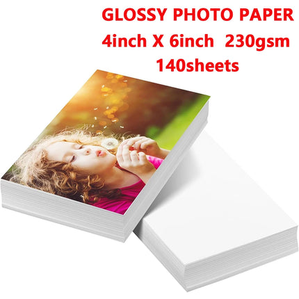 4R Glossy Photo Paper, 4 "X 6" Inkjet Photo Printer Paper, Picture Paper for Photos, Calendars, Brochures, Cards, Menus, 230gsm