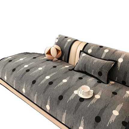 Luxury Soft Sofa Cover for Living Room Non-Slip Solid Thick Sofa Cushion Mat Simple Style Plush Sofa Towel Home Couch Decor