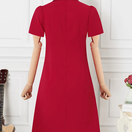 ZANZEA Women Elegant Long Shirt Dress Korean Lapel Collar Party Dress 2024 Summer Waisted Robe Casual Short Sleeve Work Sundress