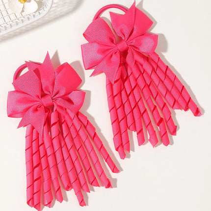2pcs Girls' Bow Tassel Headband  for Children Babies Girls Parties Dances Ponytails Fixed Hair Accessories Baby Hair Accessories