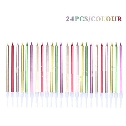 24/48 Pieces Birthday Candles, Candy Color Birthday Party Photo Props, Rainbow Cake Decorations, Anniversary CakeCandles