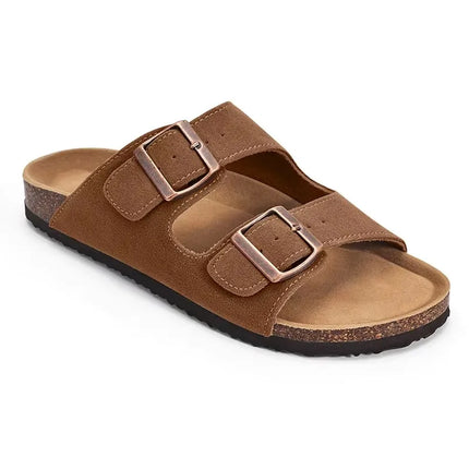 Shevalues Men's Suede Clogs Soft Leather Mules Men New Summer Men Cork Sandals Comfort Slip On Unisex Clogs With Arch Support