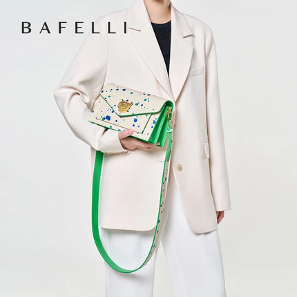 BAFELLI 2026 WOMEN'S BAG FASHION TREND LUXURY BRAND LEATHER FLAP CROSSBODY PURSE CAT SUMMER STYLE ORIGINAL DESIGNER HANDBAGS