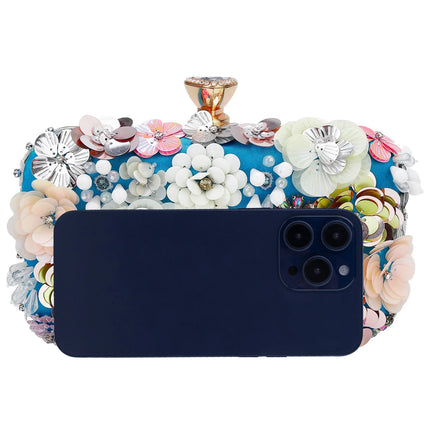 Fashion Women Bags Flower Diamonds Embroidery Small Clutch Luxury Lady Handbags Evening Bags New Arrival Chain Shoulder Purse