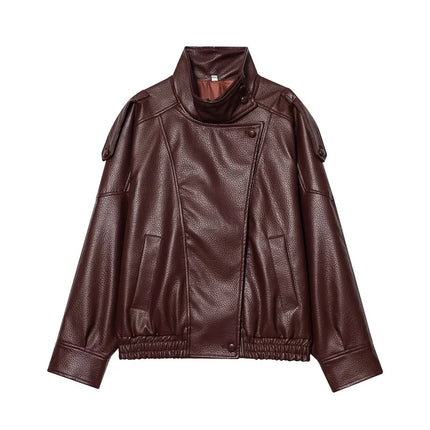 MUJER Faux Leather Jackets for Women Oversize Women's Bomber Jacket Fashion Winter Womens Coats Outerwears Demi-season Jackets