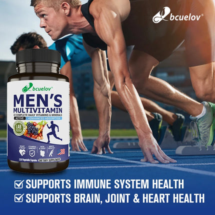 Men’s Multivitamin & Mineral Capsules, High Absorption Antioxidant Supplement for Energy, Immune, Bone, Skin & Overall Wellness