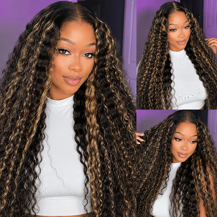 5x5 Glueless Wig Deep Wave 13x4 Lace Front Wigs Human Hair 1B/30 Ombre Colored 13x6 Lace Front Wig Highlight Curly Wig For Women