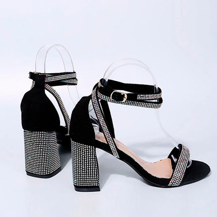Sexy Women Sandals High Heels Shiny Rhinestone Summer Shoes for Party Sandals Women's Elegant Prom Dress Pumps Big Size WSH4602