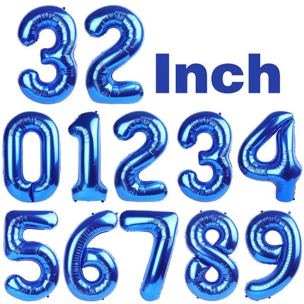 32Inch Multicolor Number 7 Balloon Large Number Balloons 0-9 Boys Girls Birthday Decoration Women Men Party Anniversary Supplies