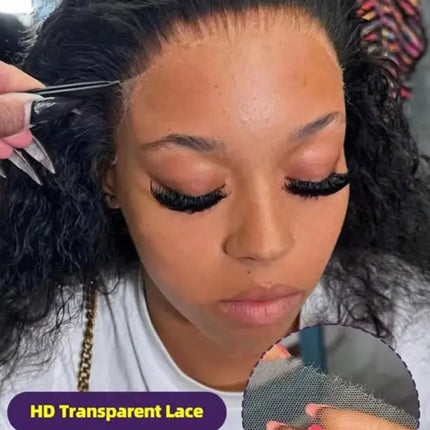 Jerry Curly Human Hair Wig Natural Black Wide & Daily HD Lace 5x5 Long 16-42 Brazilian Virgin Hair Pre Plucked Undetectable Hairline Inch For Daily Hairstyle