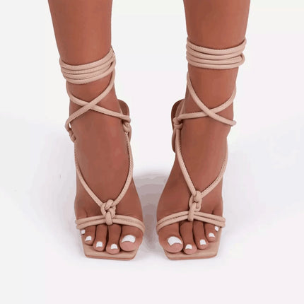 Designer Women Sandals Elegant Banquet Party High Heels Shoes Women Summer Fashionable Sexy Sandals Cross Belt Stiletto Shoes