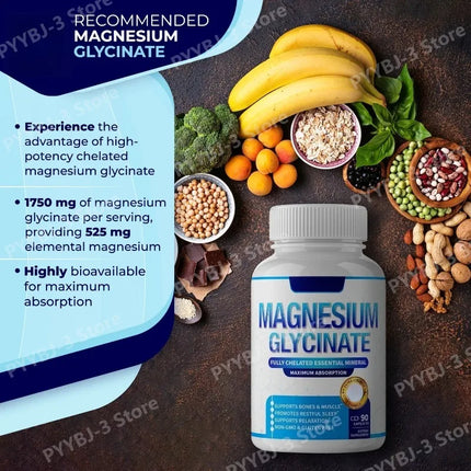 90 Pieces Magnesium Complex Capsule Contain 7 Ingredient – Glycinate Citrate and  Malate Etc 1000mg Health Nutrition Support