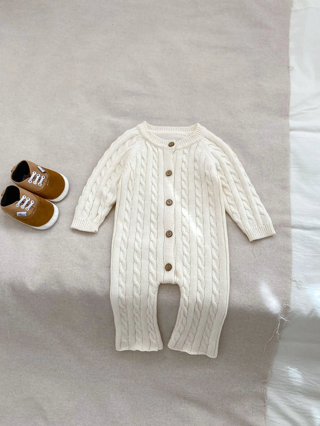 0-3T Newborn Kid Baby Boy Girl Winter Clothes Casual Thick Baby Sweater Romper Long Sleeve Knit Jumpsuit Warm New Born Outfit