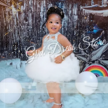 Customized Black Flower Girl Dresses For Wedding Cute Baby Layered Simple Kids Birthday Party First Communion Ball Gown