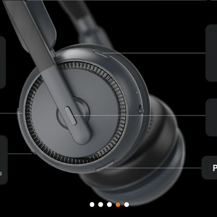 Nuroum Bluetooth 5.3 Over‑Ear Wireless Headset ENC Noise Cancelling Microphone USB Dongle Independent Mute Button Multi‑Point Connection Business Headphones for Call Center Work From Home PC Laptop Desktop Mac Zoom Micros