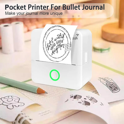 Portable Thermal Printer With 16 Roll Of Paper, Multi-function Printer, Photo/Text//Graphic Label/to-do Printing Device Accessories, USB Charging Compatible With Smartphones | Office/Home/Gift