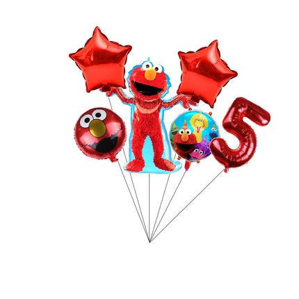 Cartoon Sesames  Street Birthday Party Decor Elmo and Friends Theme Tablecloth Plate Balloon Set Cake Decor Baby Shower