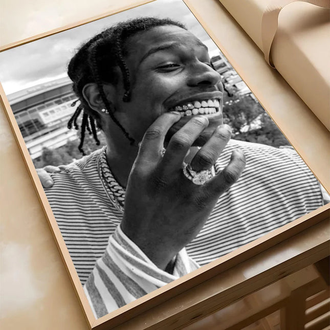 1pc A$APS Rocky ASAP American Rapper Poster Self-adhesive Art Waterproof Paper Sticker Coffee House Bar Room Wall Decor