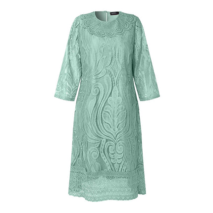 2026 ZANZEA Women 3/4 Sleeve Lace Patchwork Sundress Spring Summer Dress Elegant Work Dresses Stylish A Line Party Vestido Robe