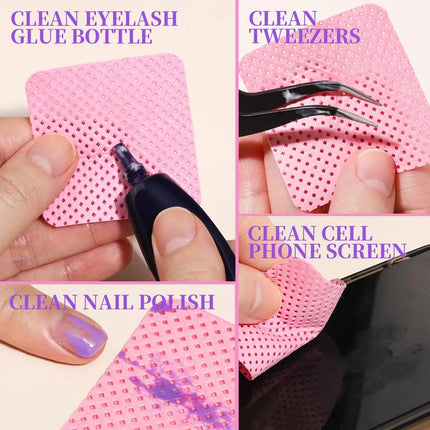 100/600Pcs Lint Free Nail Wipes Eyelash Glue Wipes Nail Polish Remover Pads Gel Nail Cleansing Wipes Suitable for Home Use