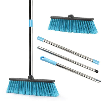 Floor Cleaning Broom with Adjustable Long Handle Stiff Bristle Grout Brooms Scrubber for Cleaning Bathroom, Kitchen,courtyard