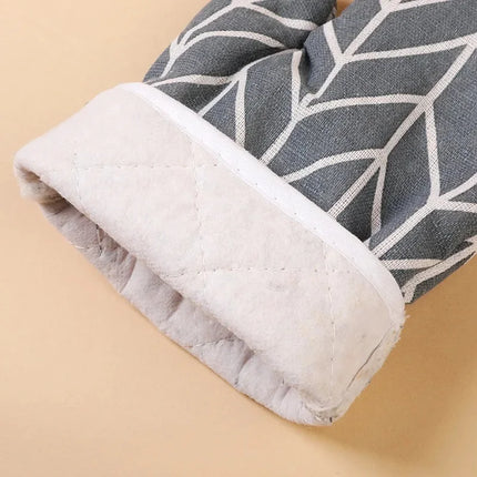 Heat-Resistant Insulated Cotton Gloves For Baking High-Temperature Microwave Oven Durable Kitchen Cooking Gloves Fashion Gloves