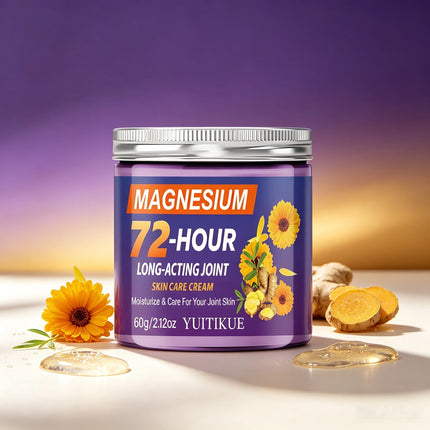 YUITIKUE Magnesium 72 Hour Long Acting Joint Cream Natural Calendula Ginger Nourish Daily Muscle Joint Massage Skin Care 60g