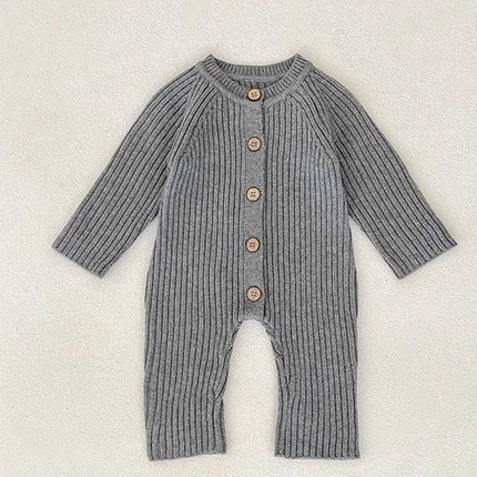 2025 New Autumn 0-24M Newborn Baby Boys Girls Knitted Jumpsuit Sleeveless Solid Color Overalls Toddler Baby Girl Knitted Romper