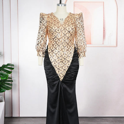 Elegant Women Luxury Party Dresses Dashiki Sequins Bodycon Robe Wedding Prom Birthday Evening Dress 2026 Spring Africa Clothing
