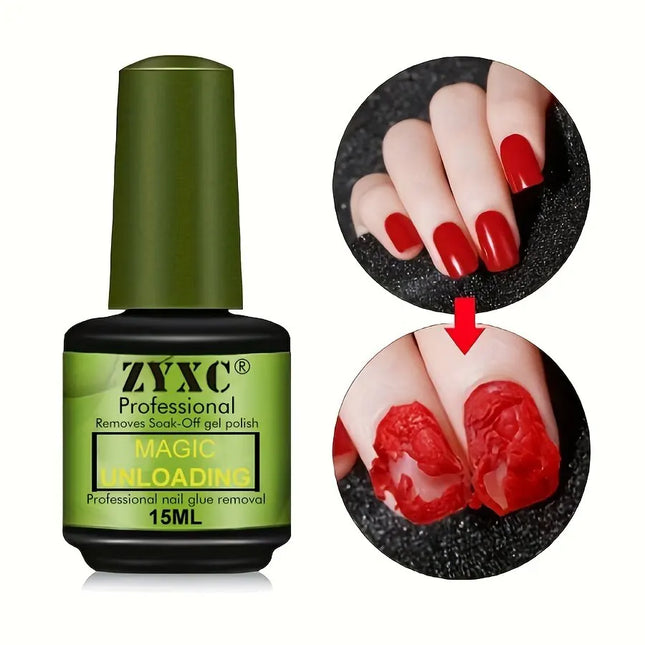 15ml Magic Polish Glue Nail Art Manicure Gel Easy Remove Synthetic Fingernail Tip Cleaning Remover Gel Women Nail Art Vernis