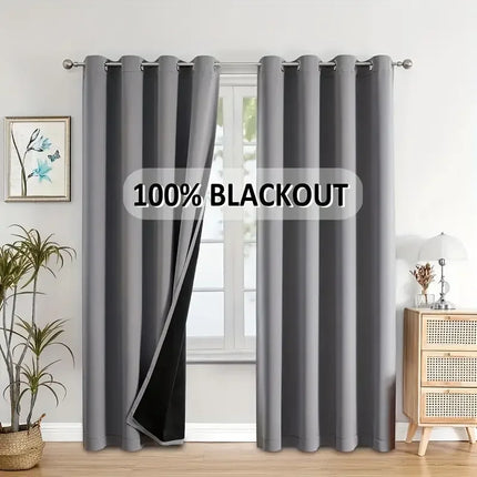 1panel Solid 100% Blackout Curtains with Grommets, Total Privacy Drapes for Bedroom, Beautiful Curtains for Living Room
