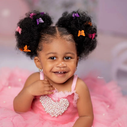 Pink Pearls Flower Girls Dresses Princess Ruffles Tulle Kids Birthday Party Dress for Wedding Baby Prom Gowns for Photoshoot