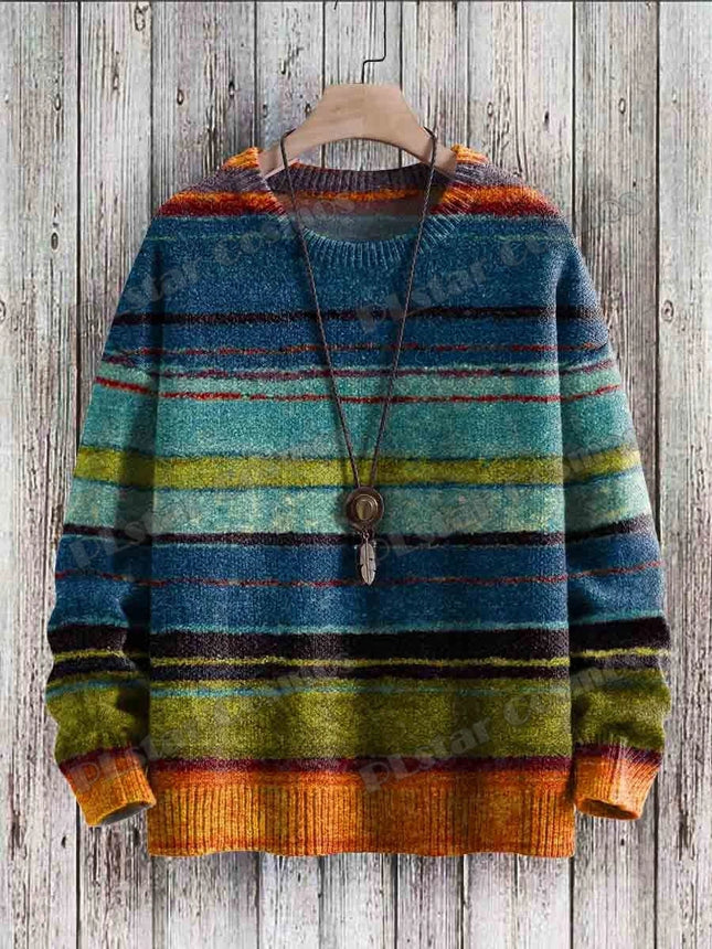 Halloween Retro Cute Spooky Swing 3D Printed Men's Crewneck Knitted Pullover Winter Unisex Casual Knit Pullover Sweater ZZM48