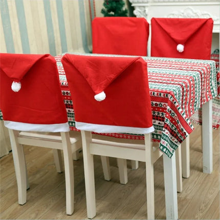 4pcs Christmas Chair Covers 25x20in, Festive Holiday Decorations for Home & Party, Durable Fabric Seat Protectors