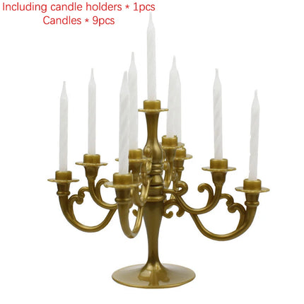 Ins Style Retro European Luxury Cake Decoration Candlestick Baking Birthday Party Wedding Small Plug-In Supplies Theme Girl