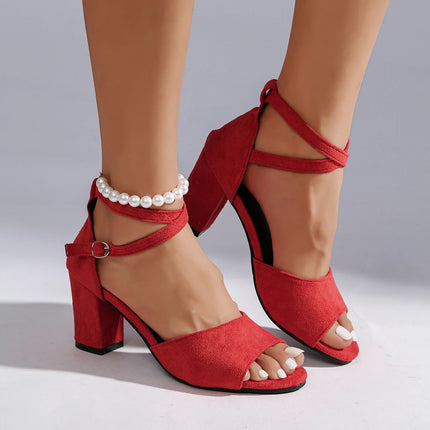 2026 Women Summer High Heel Sandals New Heel Heeled Anti-slip Shoes Plus Size Sexy Women Comfortable Sandals Zapatos De Mujer