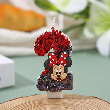 Hot Mickey Minnie Mouse  CandleHappy Birthday Number 0-9 Candles Cartoon Cake Cupcake Topper Party Decoration Supplies DIY Gifts