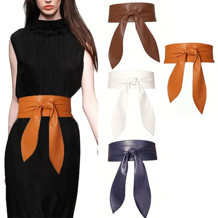 Women Wide Waist Sash Elegant Bowknot Decor Waist Belt Fashion Versatile Dress Corset Belt For Ladies Dresses Decoration