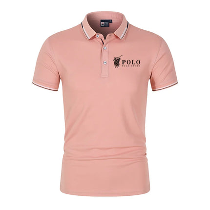 Men's premium summer polo shirt, quick drying, breathable, casual, business fashion, sports, short sleeved, men's clothing