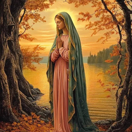 Christian Religious Jesus And Virgin Mary Sacred Heart Canvas Painting Catholic Holy Child Jesus Art Poster Christian Home Decor