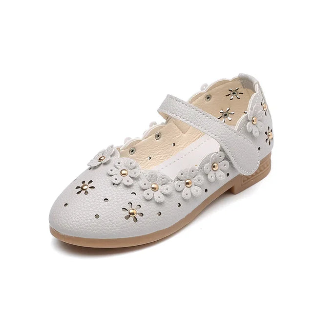 Baby Girl Casual Shoes Floral Sweet Girls Toddlers Flats for Newborn Big Kids Flowers Princess Cute Soft Shoes with Rivets 21-36