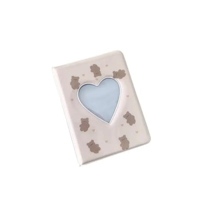 Cute Bear Photo Album 3 Inch Love Heart Hollow Picture Storage Case Kpop Card Binder Name Card Book Photocard Holder