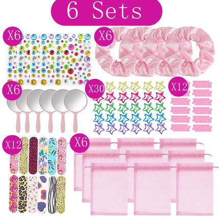 6/10/12Sets Spa Party Robes for Girls Kimono Girls Robe Gowns Kids Birthday Party Supplies Favors Sleepover Slumber Pajamas Part