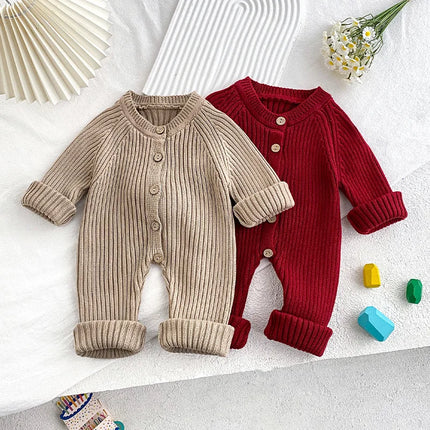 Baby Autumn Clothes Long Sleeved Sweater Baby Cute Jumpsuit Knitted Clothes Newborn Outdoor Rompers Clothes