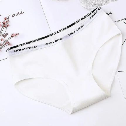 10pcs Pure Cotton Mid Waist Briefs Womens Sexy Basic Type Panties Girls Comfort Underpants Female Sport Underwears Lady Pantys