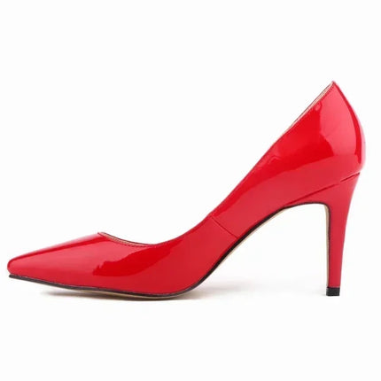 Large Size Women Pumps Classic Pointed Toe High Heels Sexy 9cm Stilettos Female Elegant Comfort Ladies Red Wedding Party Shoes