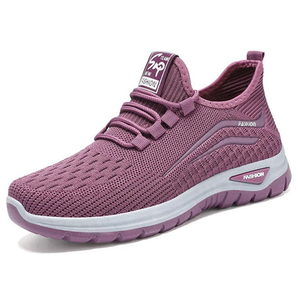 Autumn Women Casual Shoes Breathable Walking Mesh Lace Up Flat Shoes Sneakers Women Tenis Feminino Pink Zapatillas De Mujer
