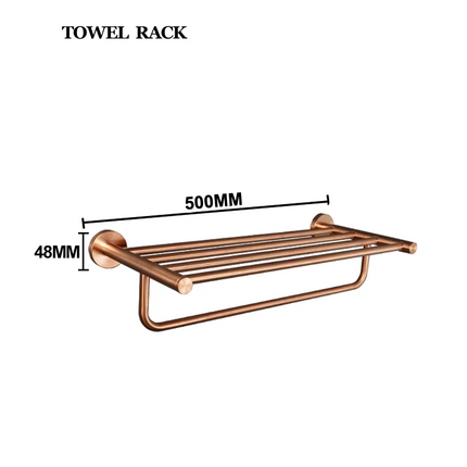 High Quality Brushed Rose Gold 304 Stainless Steel Towel Rack Toilet Paper Holder Towel Bar Soap Dish Bathroom Accessories